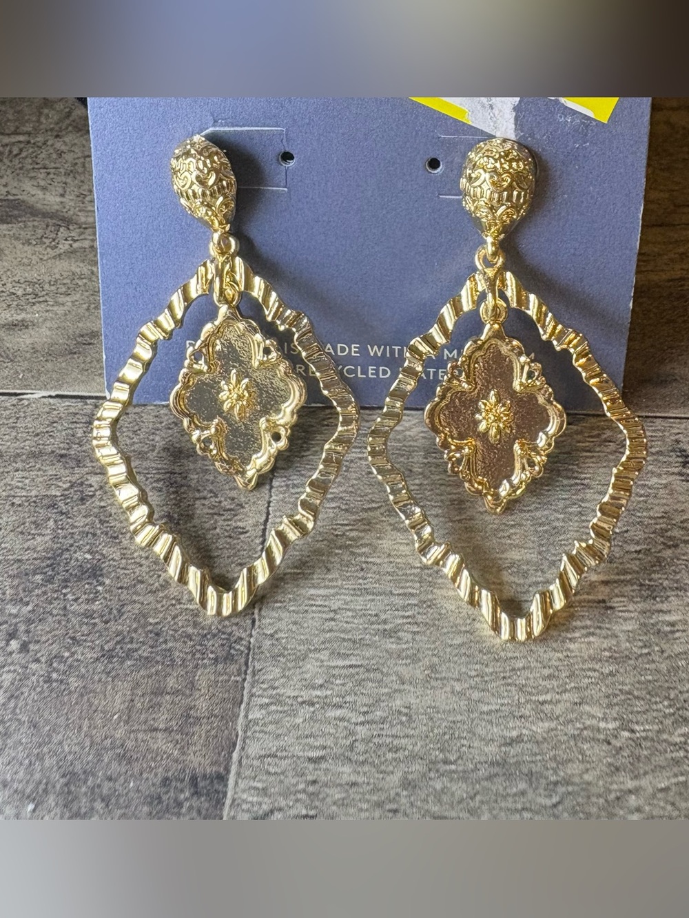 Gold Filigree Drop Earrings - Elegant Women's Jewelry